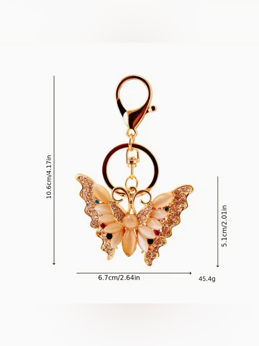Butterfly Rhinestone Keychain Car Key Bag Charm New - Picture 5 of 7